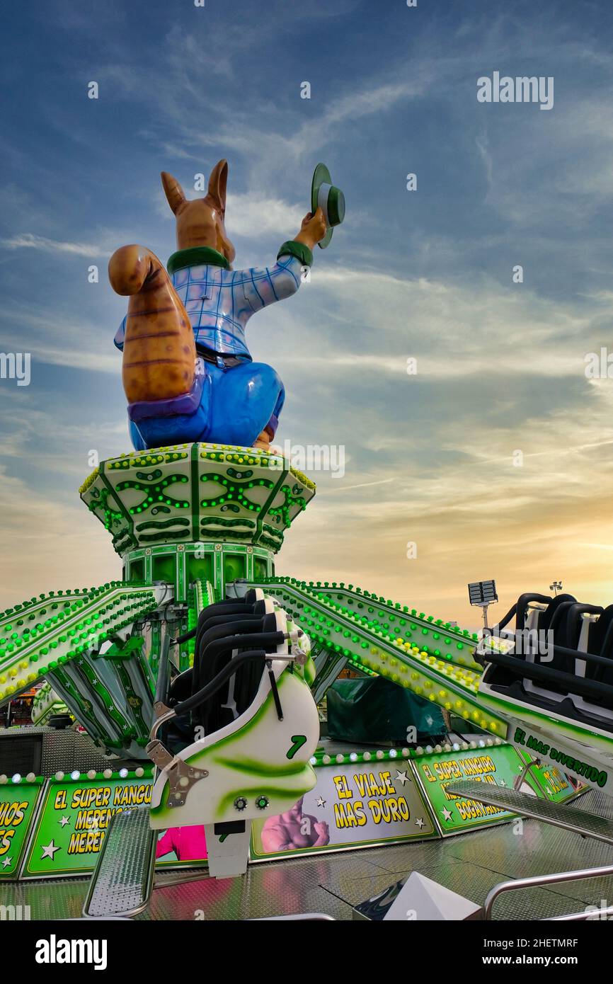 Kangaroo attrazione in un parco divertimenti a Maiorca Foto Stock