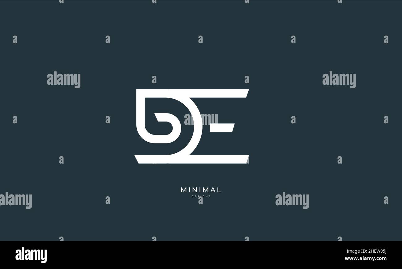 Icona lettera alfabetica logo DE Illustrazione Vettoriale