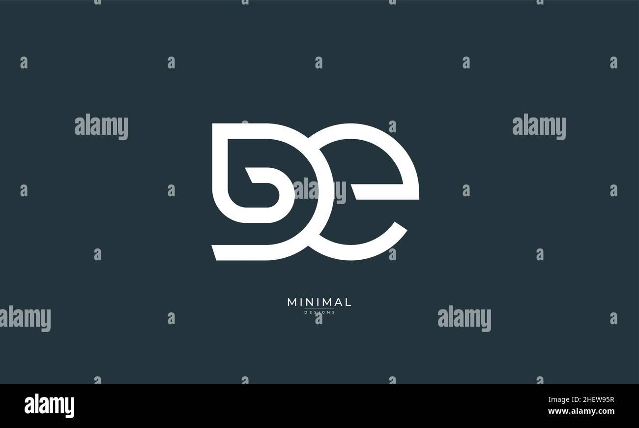 Icona lettera alfabetica logo DE Illustrazione Vettoriale