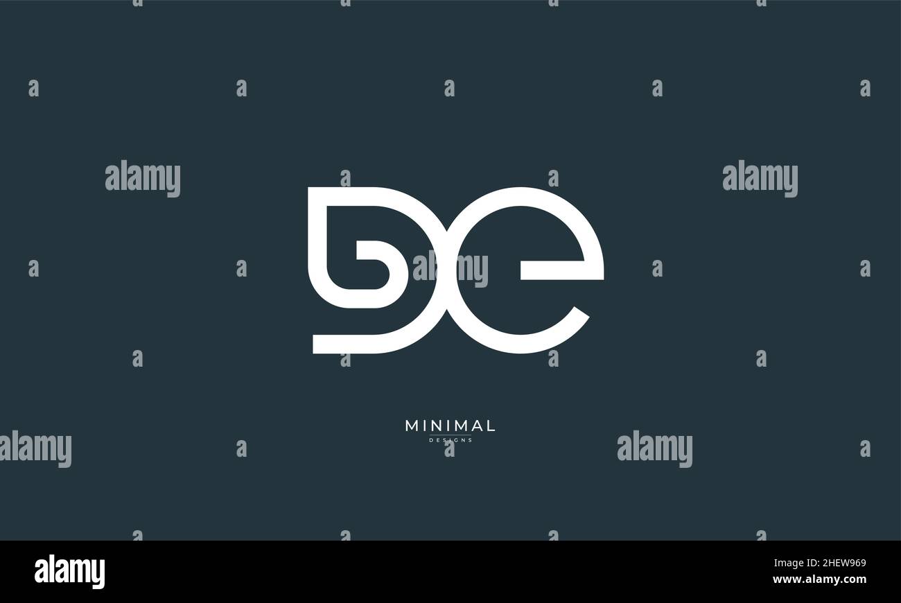 Icona lettera alfabetica logo DE Illustrazione Vettoriale