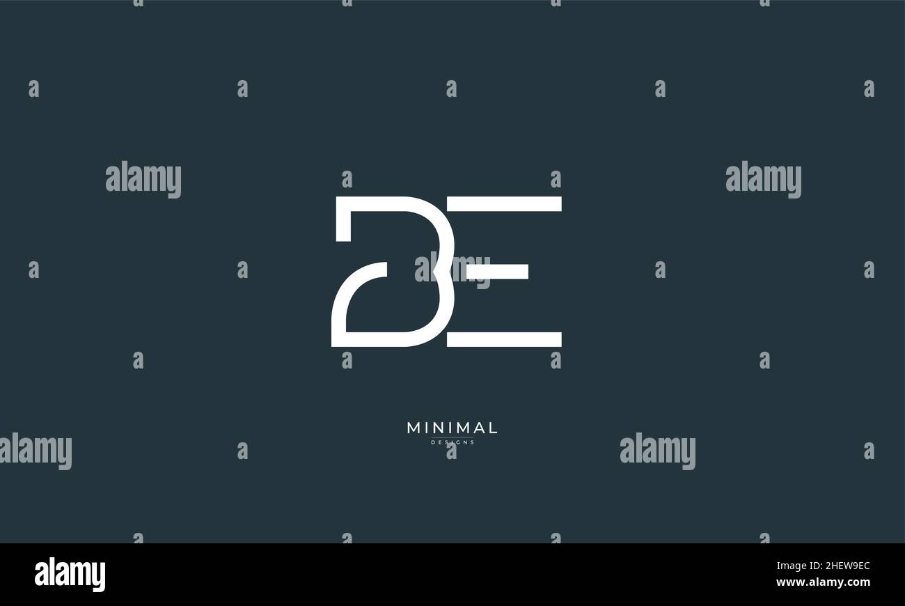 Icona lettera alfabetica logo BE Illustrazione Vettoriale
