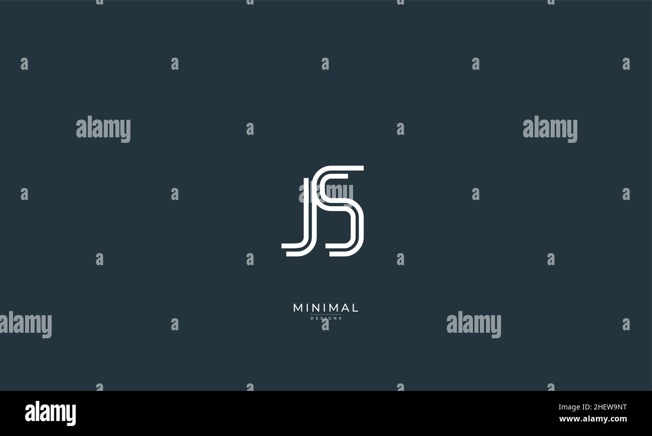 Icona lettera alfabetica logo JS Illustrazione Vettoriale