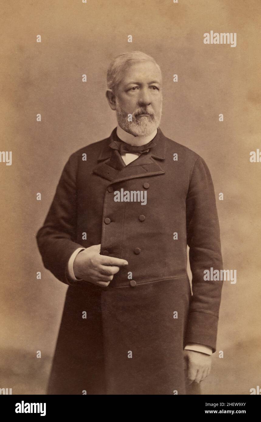 James G. Blaine (1830-1893), politico repubblicano americano, ha rappresentato il Maine nella Camera dei rappresentanti degli Stati Uniti 1863-76, ha servito come Presidente della Camera dei rappresentanti degli Stati Uniti 1869-75, Senatore degli Stati Uniti 1876-1881, Segretario di Stato degli Stati Uniti 1881-81, 1889-92, ritratto di tre quarti di lunghezza, David H. Anderson, 1884 Foto Stock