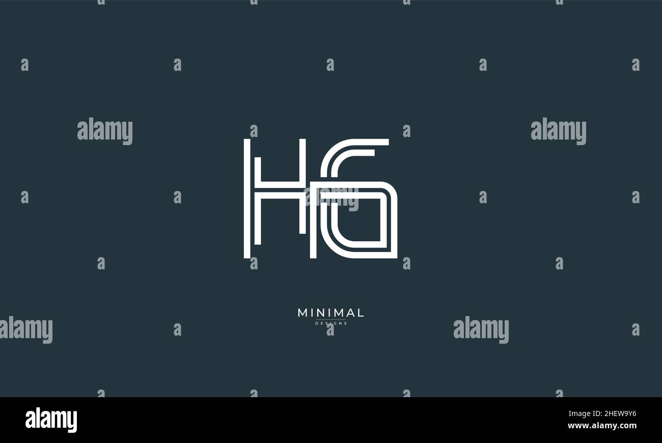 Icona lettera alfabetica logo HG Illustrazione Vettoriale