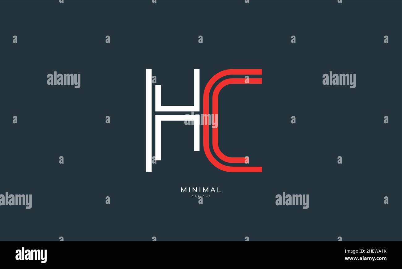 Icona lettera alfabetica logo HC Illustrazione Vettoriale