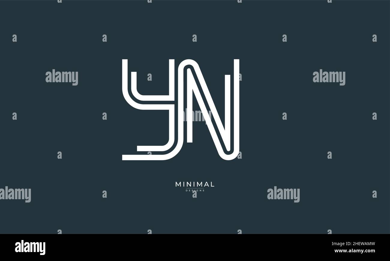 Icona lettera alfabetica logo YN Illustrazione Vettoriale