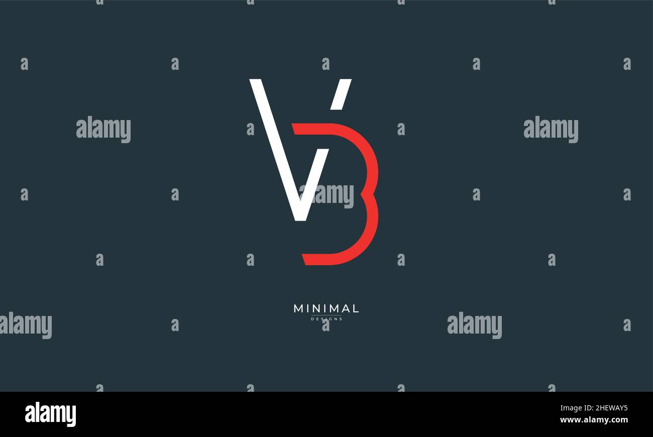 Icona lettera alfabetica logo VB Illustrazione Vettoriale