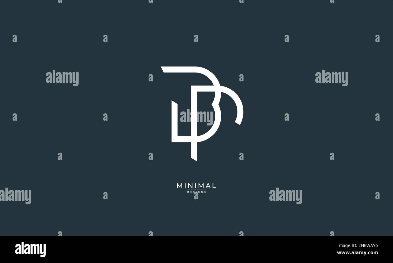 Icona lettera alfabetica logo BP Illustrazione Vettoriale