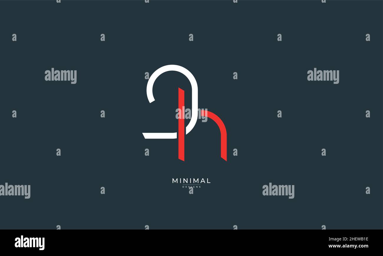 Icona lettera alfabetica logo GH Illustrazione Vettoriale