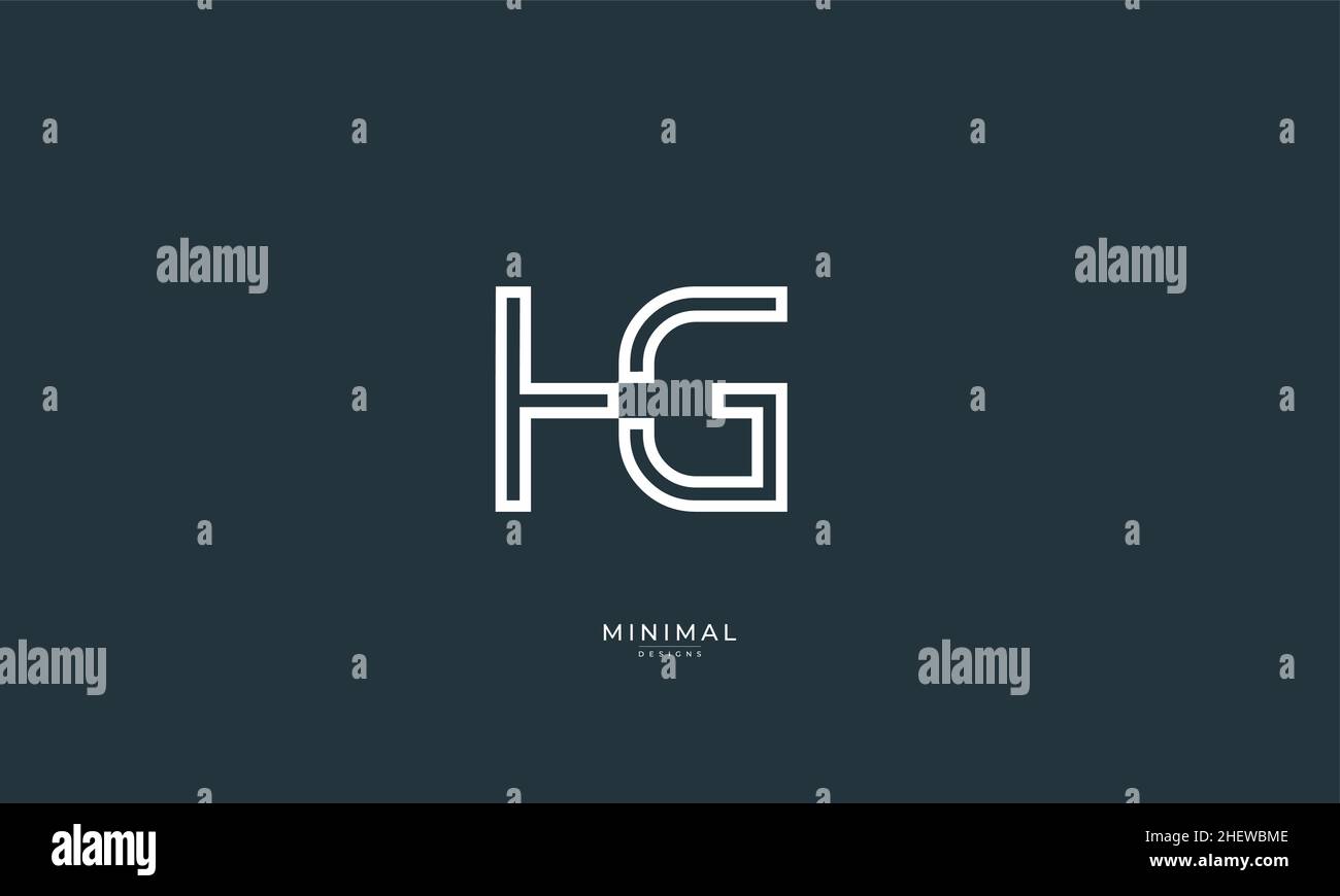 Icona lettera alfabetica logo HG Illustrazione Vettoriale
