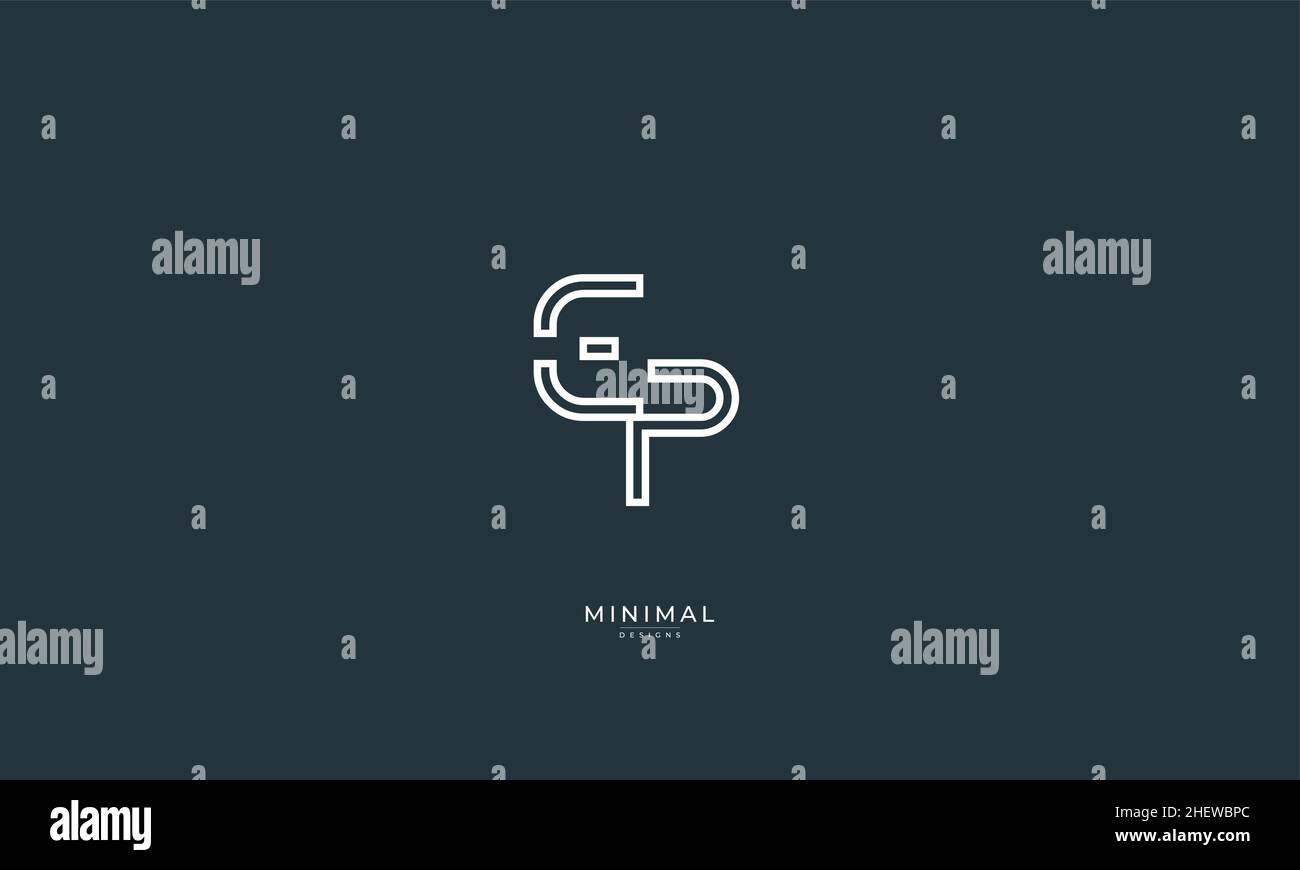 Icona lettera alfabetica logo EP Illustrazione Vettoriale