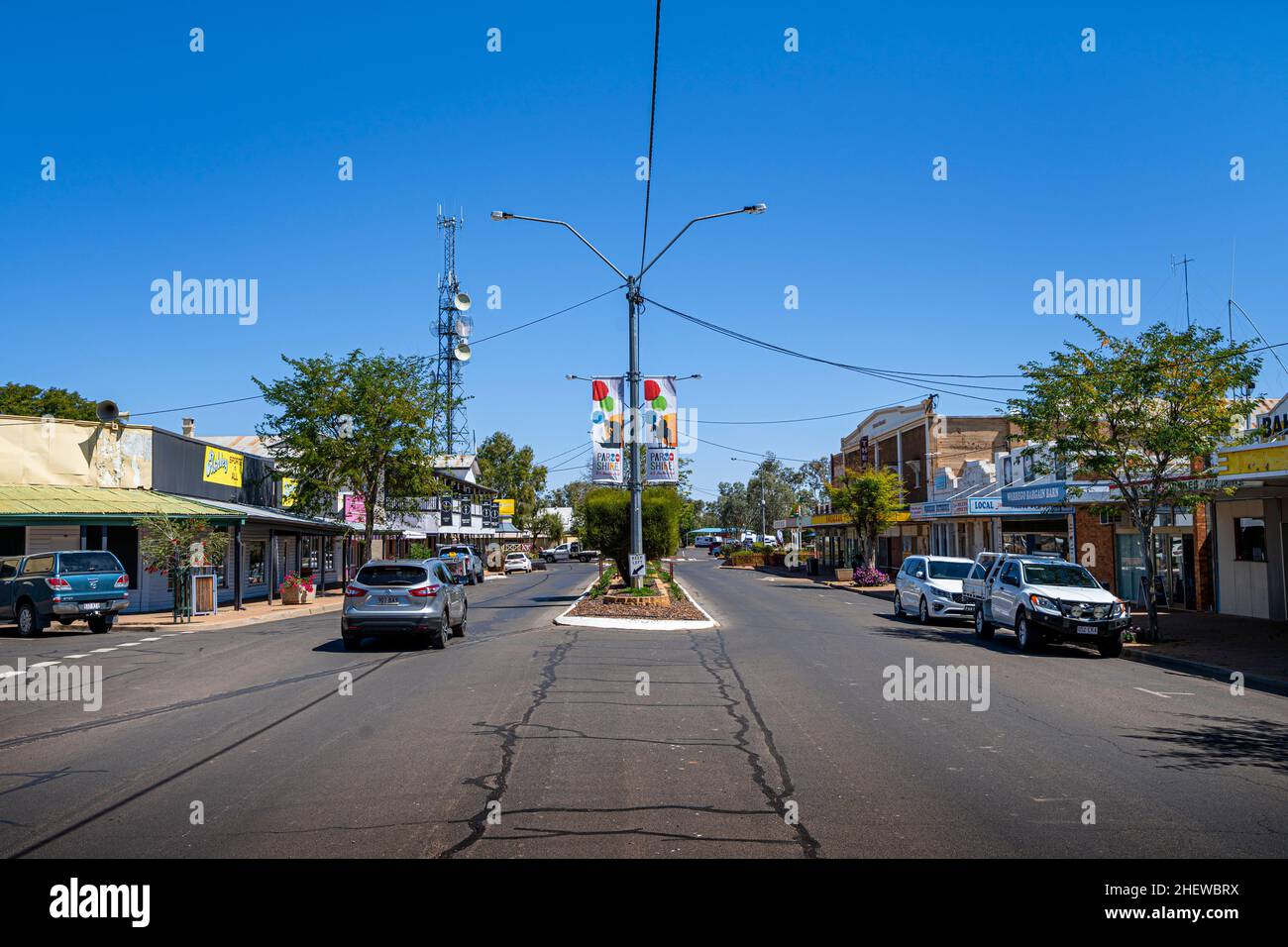 Strada principale di Cunnamulla, Queensland, Australia Foto Stock
