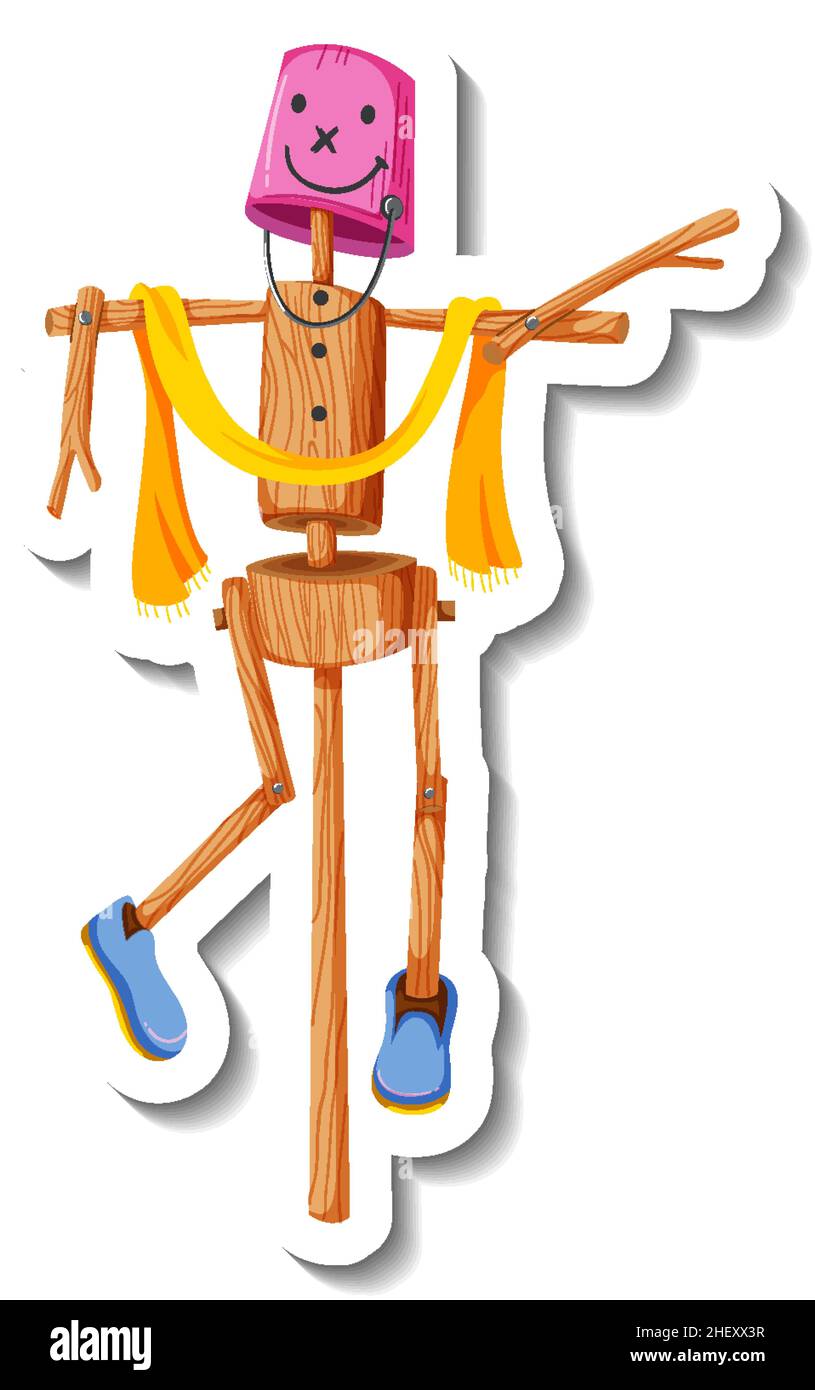 Scala in legno in illustrazione stile cartone animato Illustrazione Vettoriale