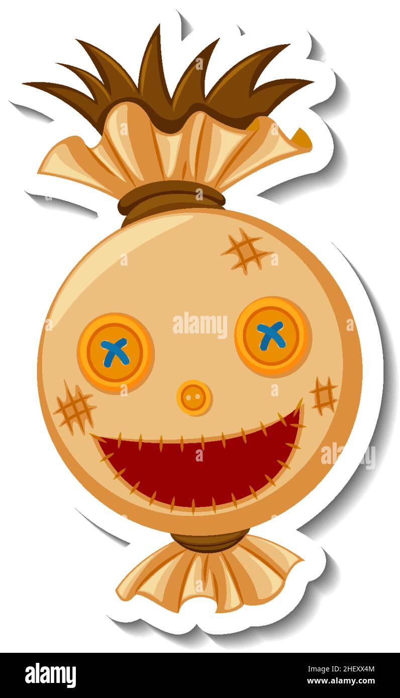 Testa di capricci con illustrazione del volto felice Illustrazione Vettoriale