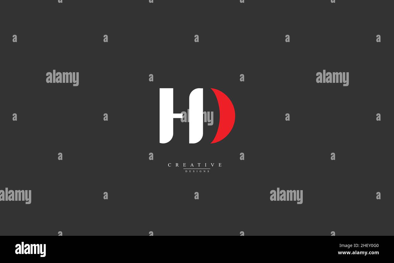 Modello con logo HD DH H D Vector Illustrazione Vettoriale