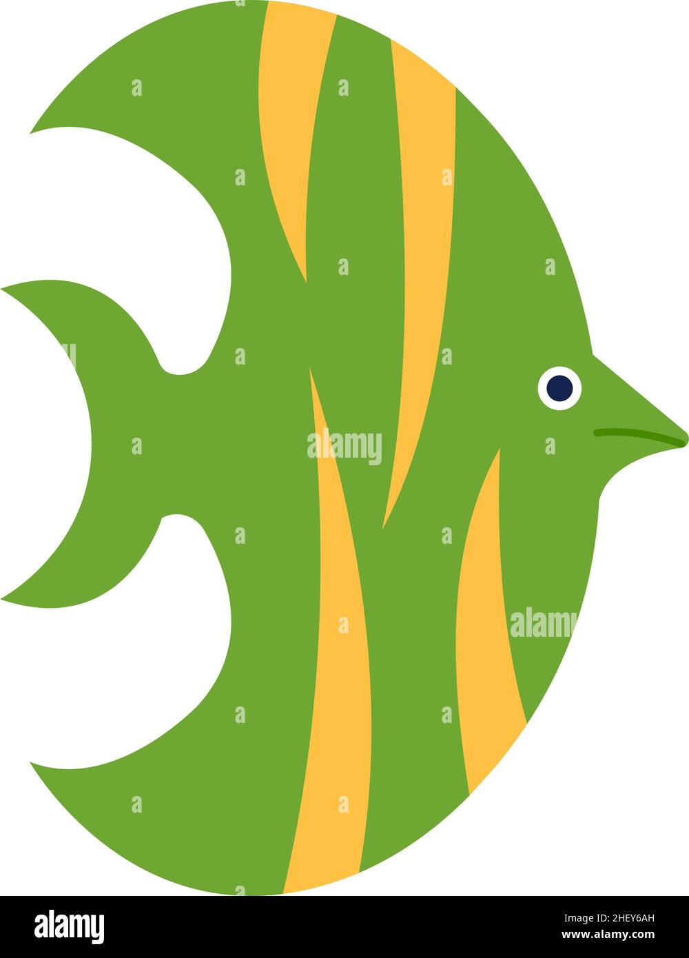 Colorato carino cartoon pesce isolato su bianco Illustrazione Vettoriale