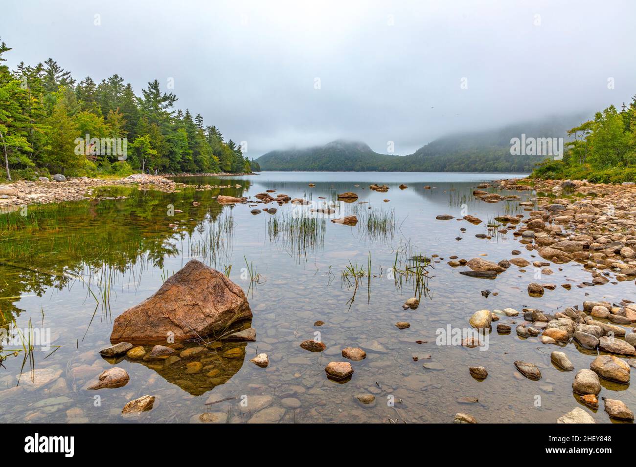 Lago panoramico Jordan nel Parco Nazionale di Arcadia, Bar Harbor Foto Stock