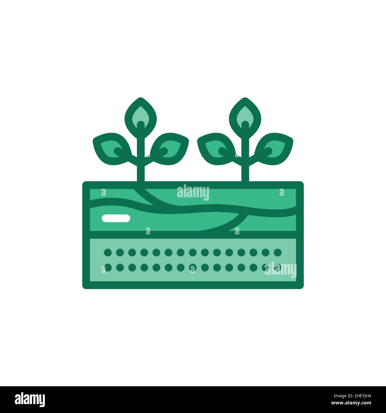 Icona della linea di piante in crescita. Elemento vettoriale isolato. Illustrazione Vettoriale
