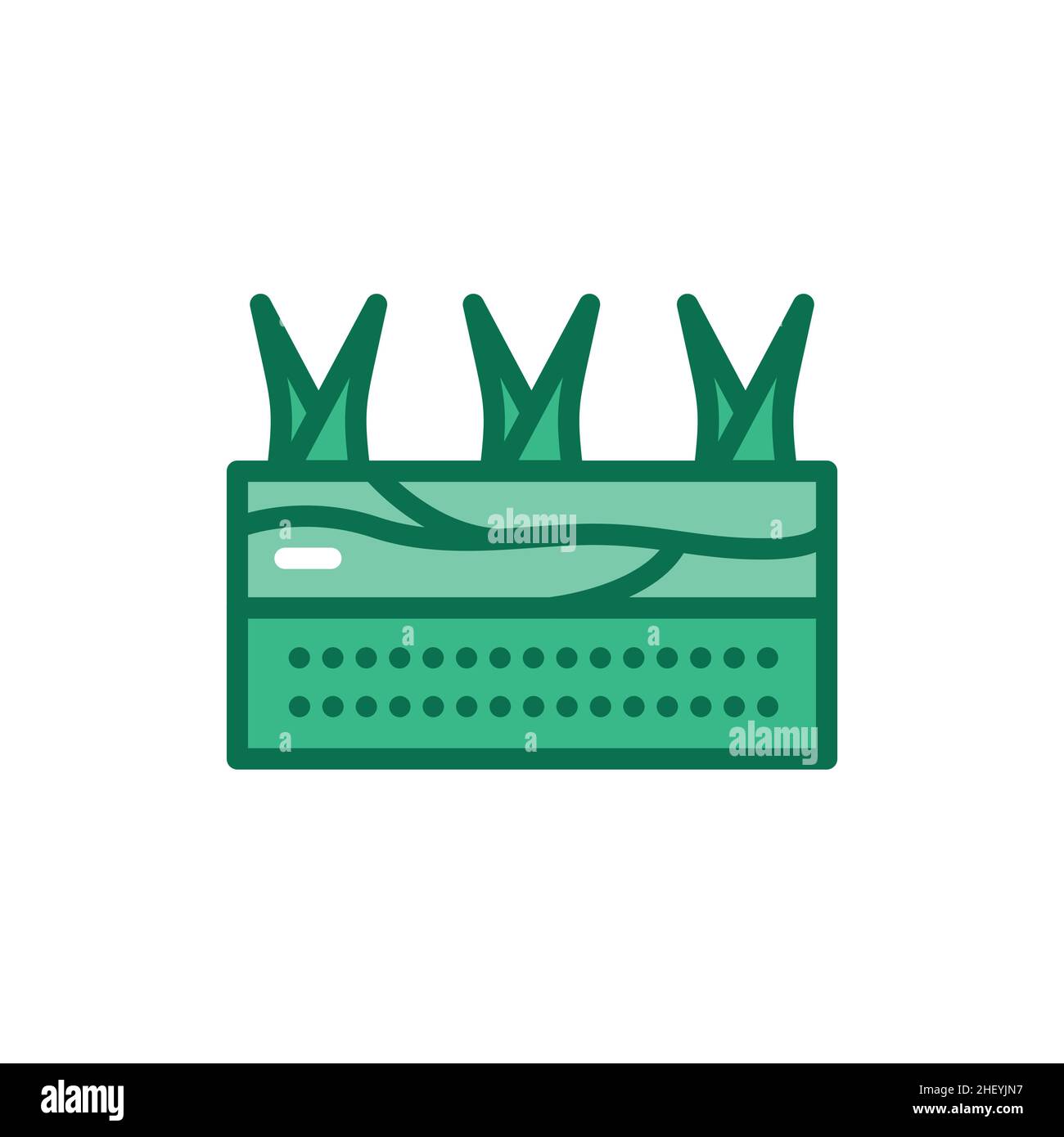 Icona della linea di piante in crescita. Elemento vettoriale isolato. Illustrazione Vettoriale