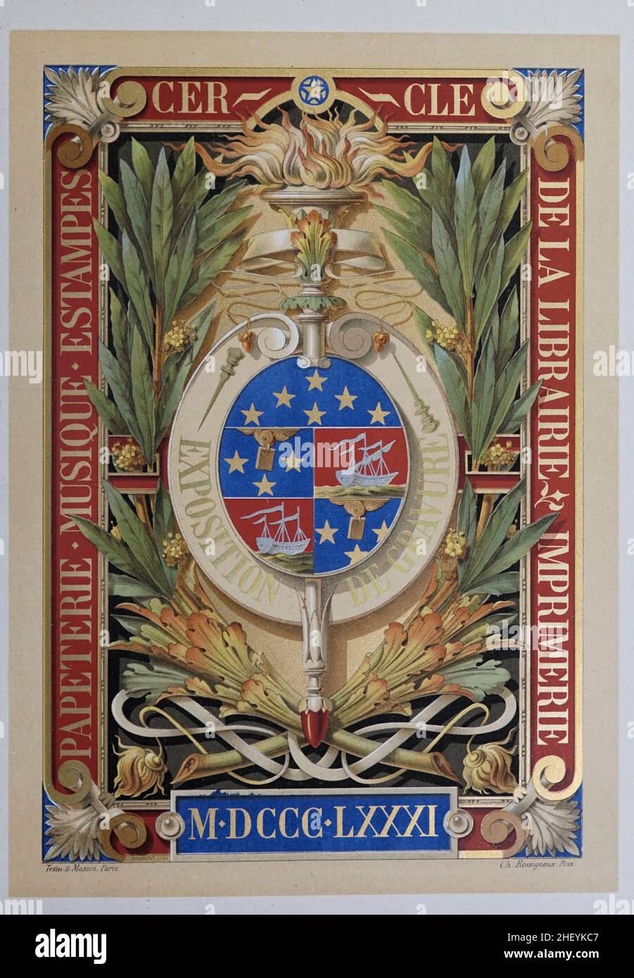 Catalogo incisioni e stampe. Francia 1881 Foto Stock