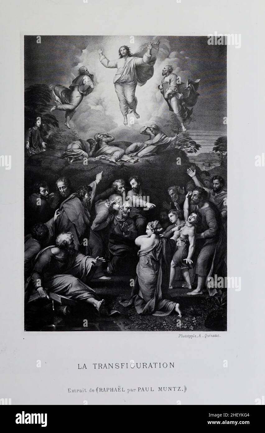 Trasfigurazione di Gesù catalogo incisioni e stampe. Francia 1881 Foto Stock