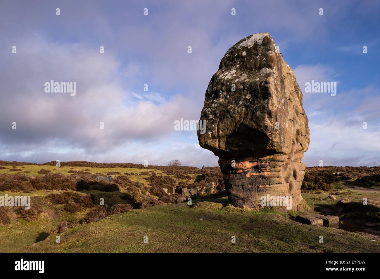 Cork Stone, Stanton Moor, Derbyshire Peak District Foto Stock