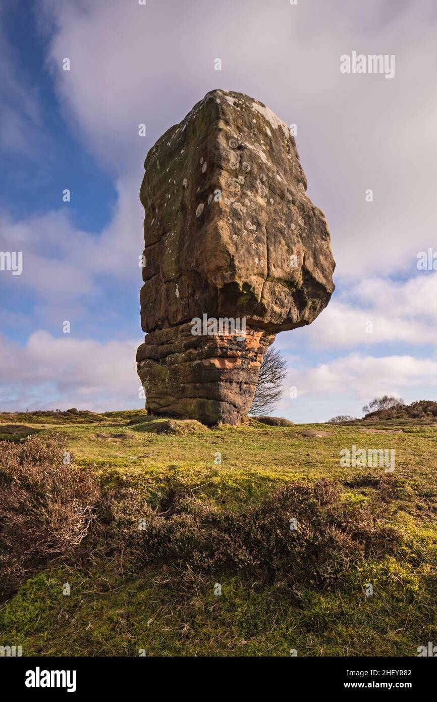 Cork Stone, Stanton Moor, Derbyshire Peak District Foto Stock