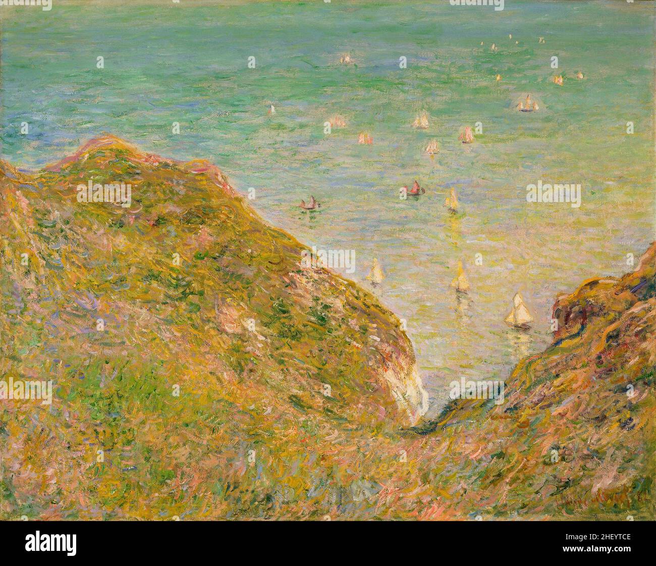 Claude Monet - sulla scogliera a Pourville, Bright Weather (1882) Foto Stock