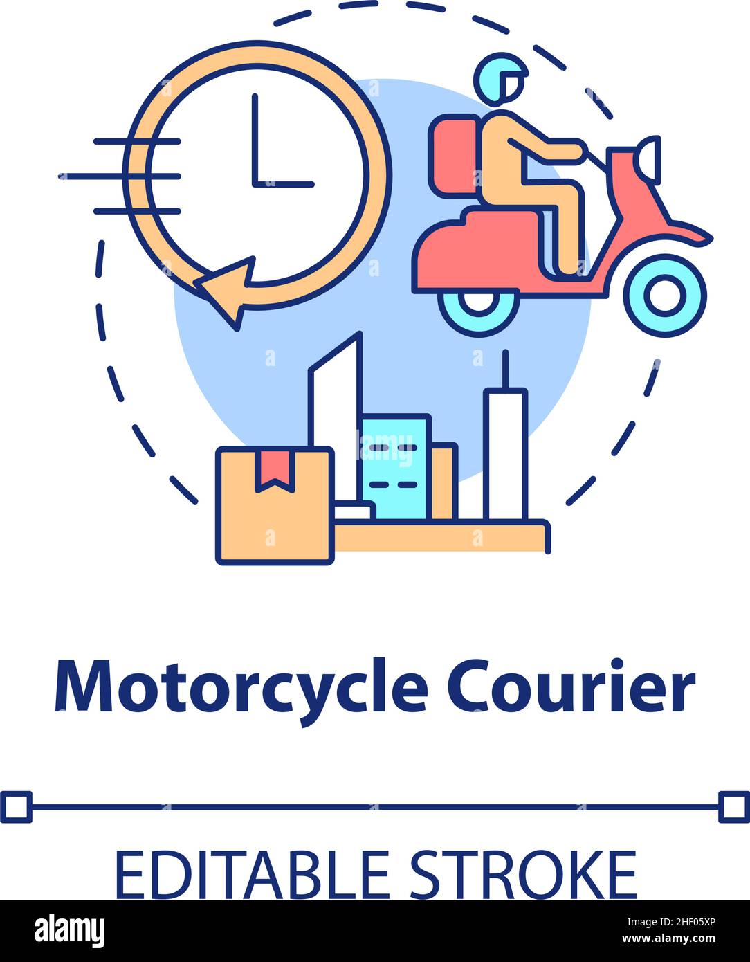 Icona del concetto di corriere motociclistico Illustrazione Vettoriale