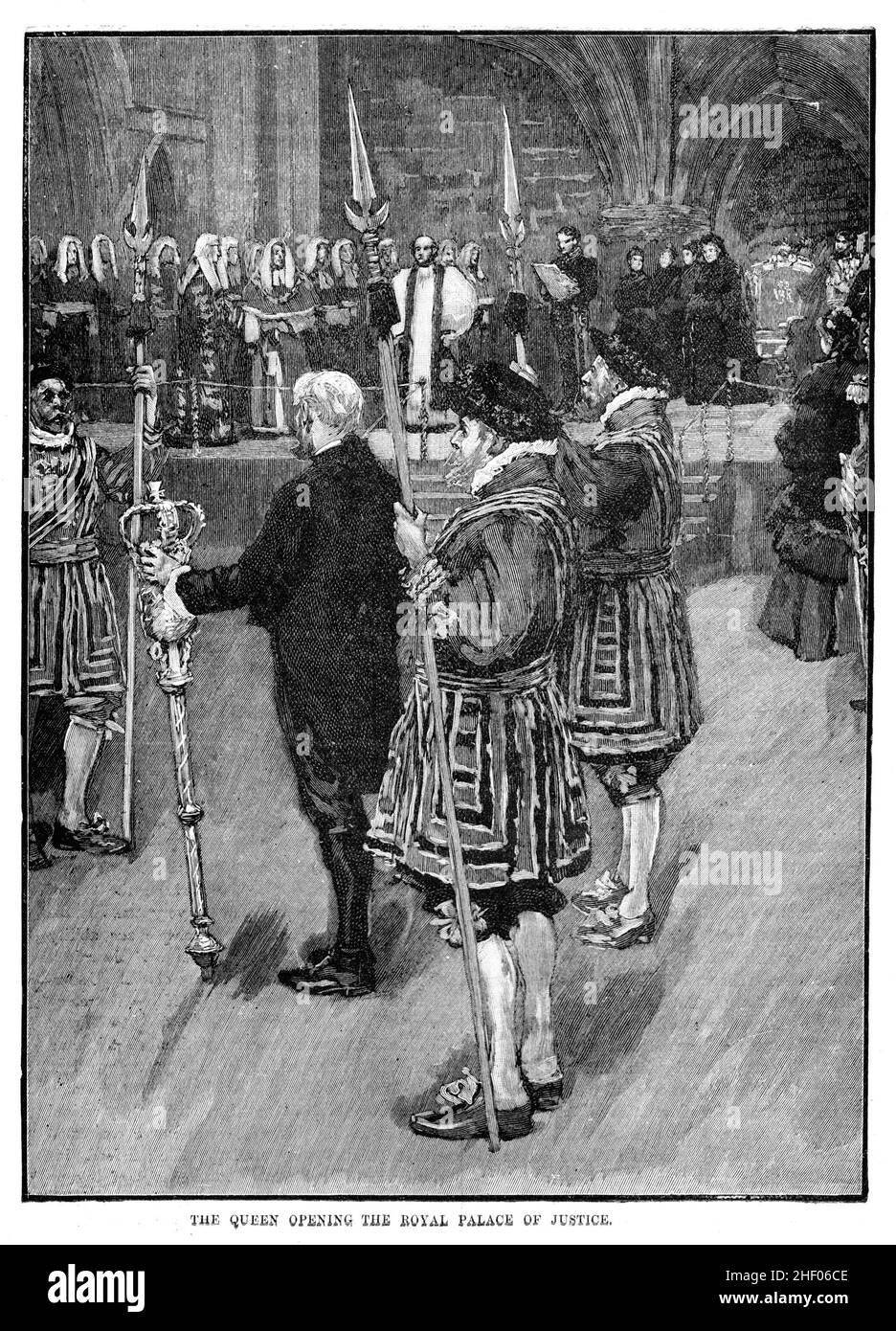 Regina Vittoria apertura del Palazzo reale di Giustizia 1882 Foto Stock
