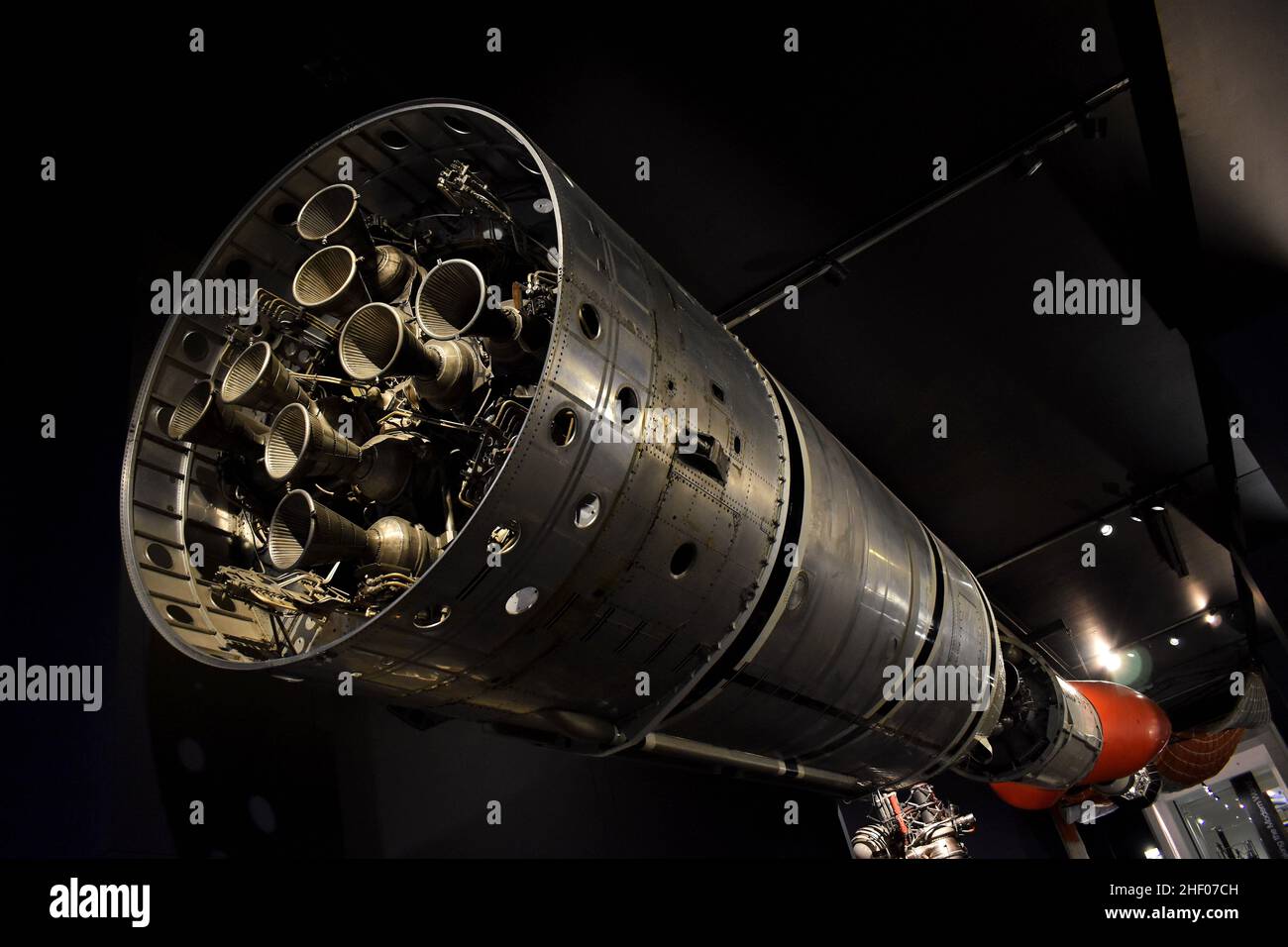 Black Arrow R4 - Rocket satellitare britannico con motore gamma 8, esposto al Science Museum di Londra UK. Foto Stock