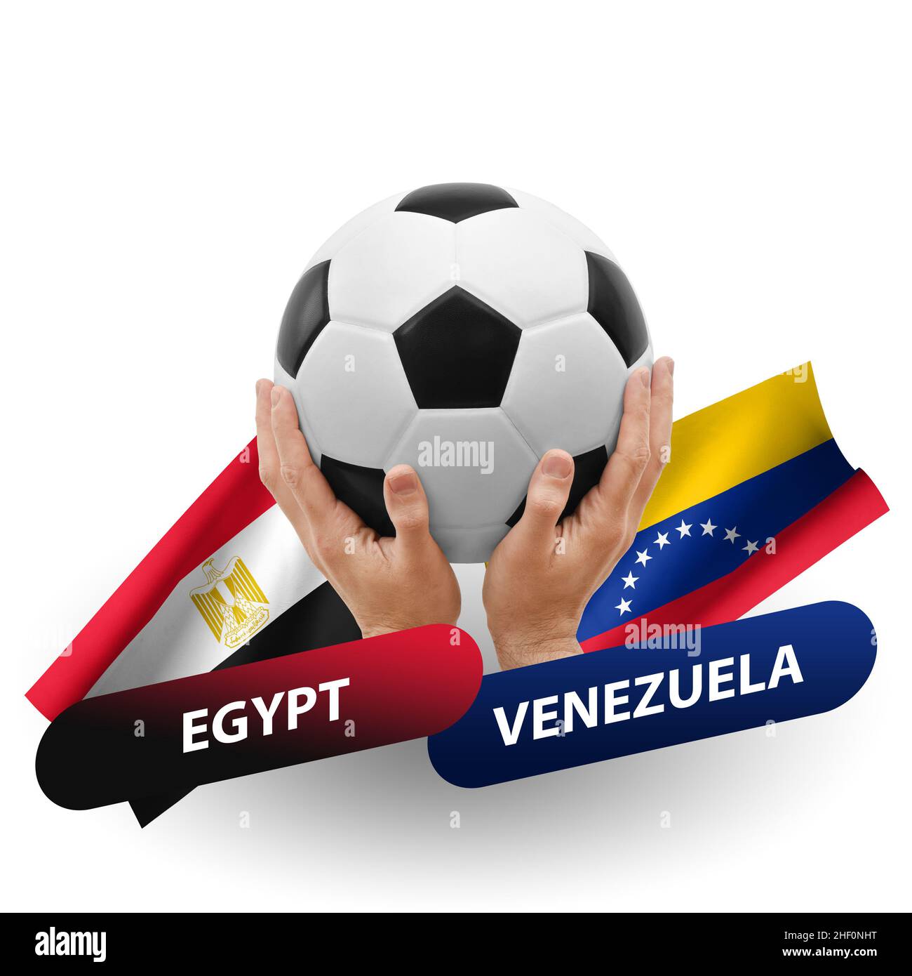 Partita di calcio, squadre nazionali egitto vs venezuela Foto Stock