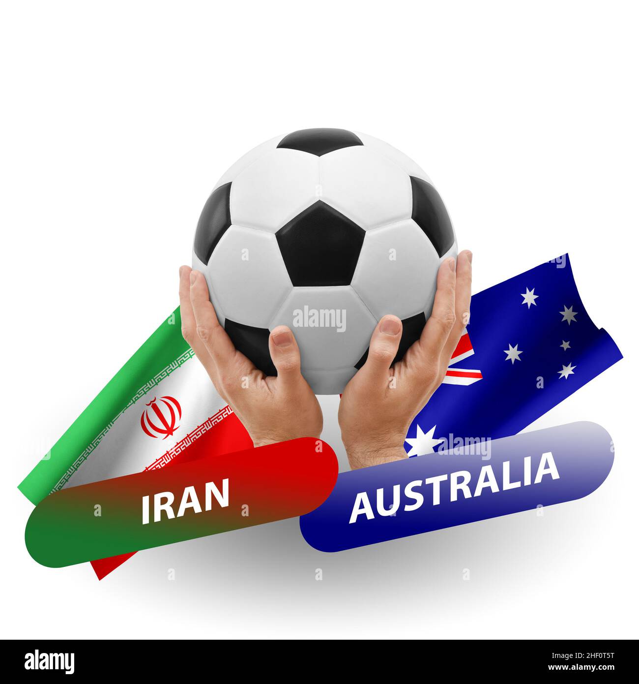 Partita di calcio, squadre nazionali iran vs australia Foto Stock