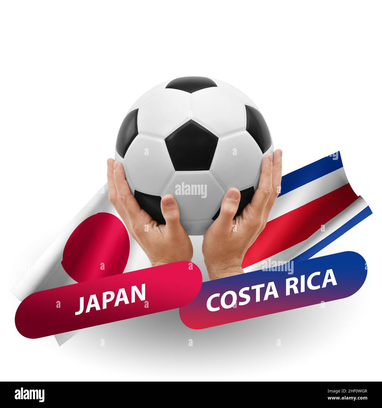 Partita di calcio, squadre nazionali giappone vs costa rica Foto Stock