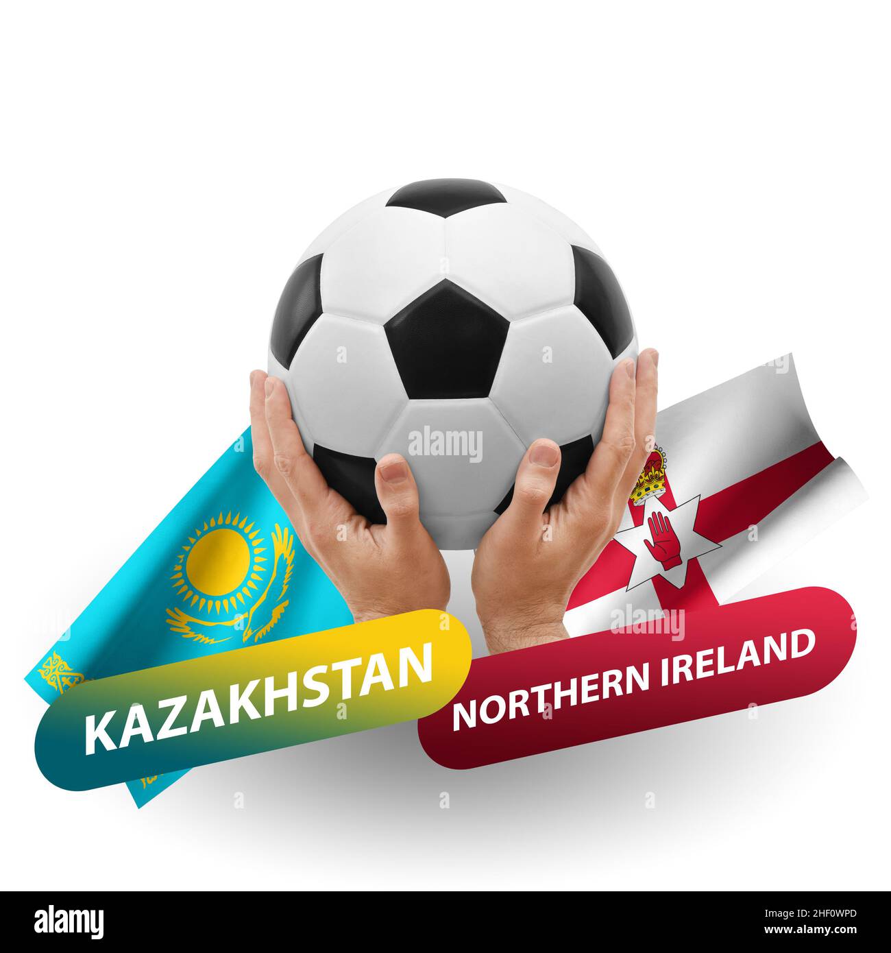 Partita di calcio, squadre nazionali kazakhstan vs Irlanda del Nord Foto Stock