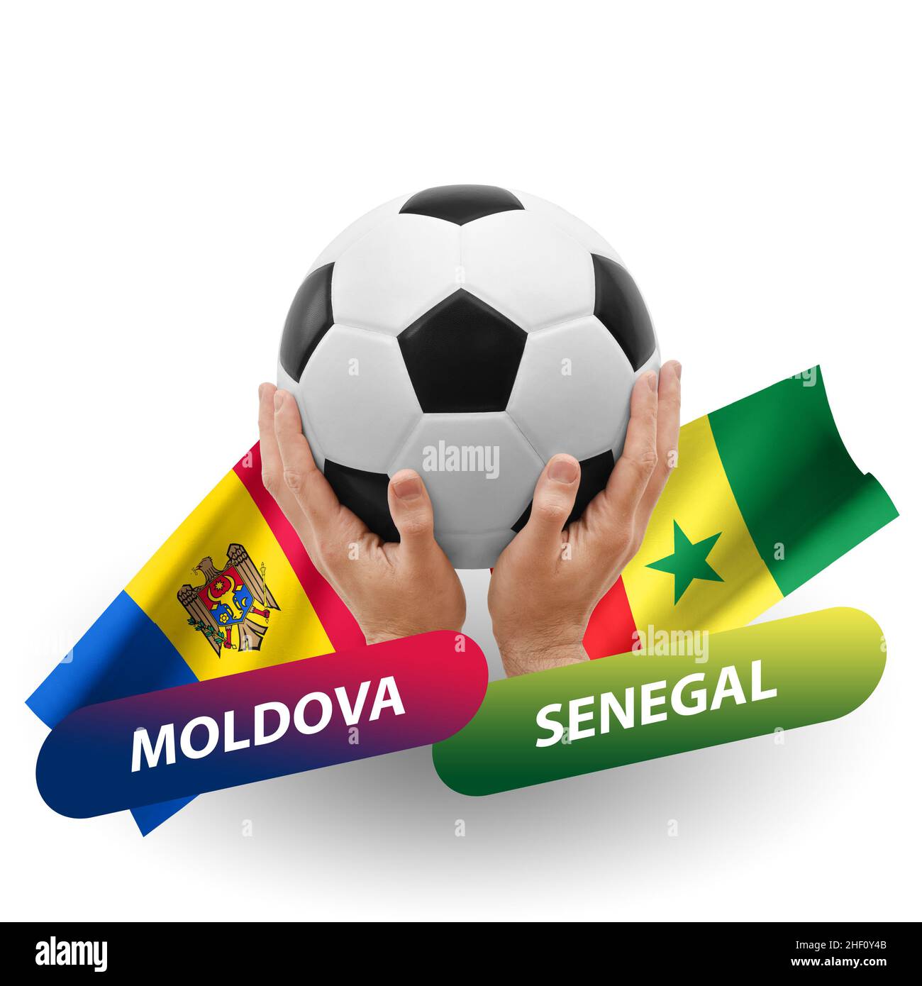 Partita di calcio, squadre nazionali moldavia vs senegal Foto Stock