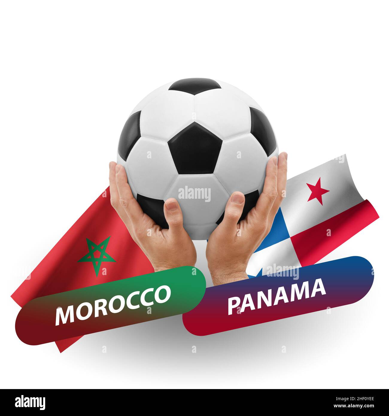 Partita di calcio, squadre nazionali marocco vs panama Foto Stock