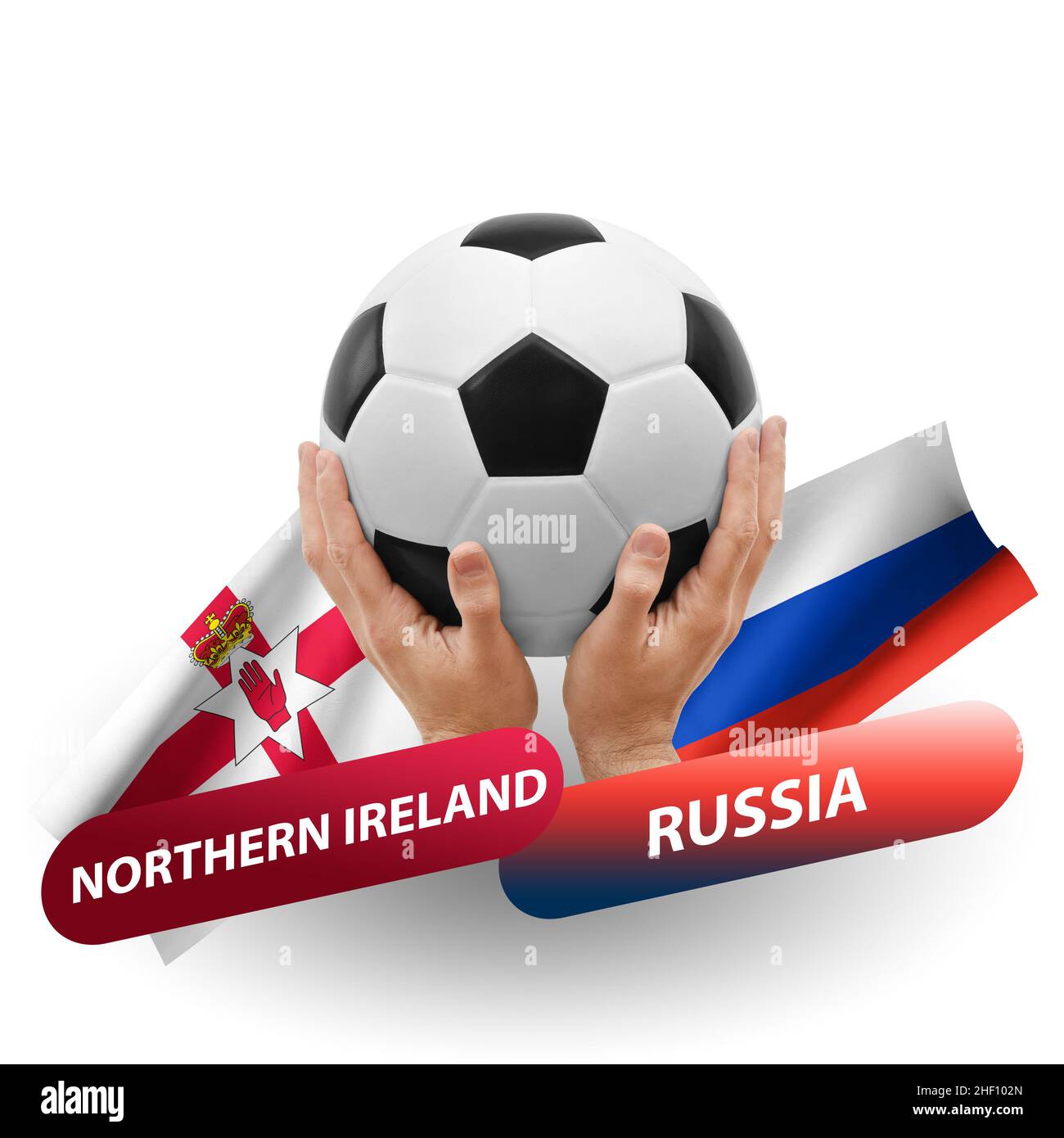 Partita di calcio, squadre nazionali Irlanda del Nord vs russia Foto Stock