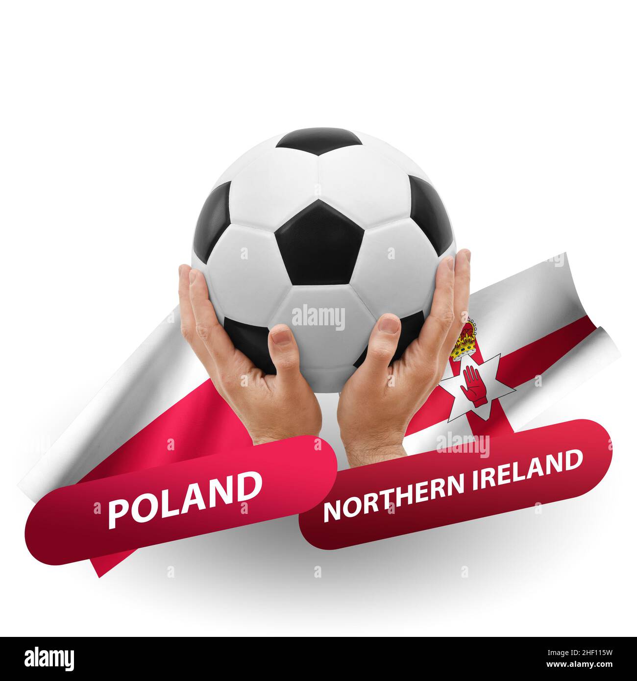 Partita di calcio, nazionale polonia vs Irlanda del Nord Foto Stock