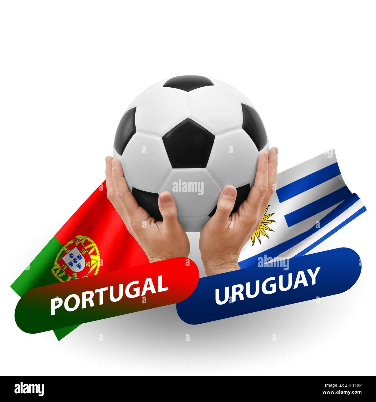 Partita di calcio, nazionale portogallo vs uruguay Foto Stock