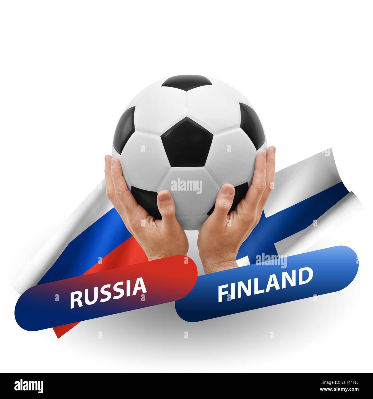 Partita di calcio, squadre nazionali russia vs finlandia Foto Stock