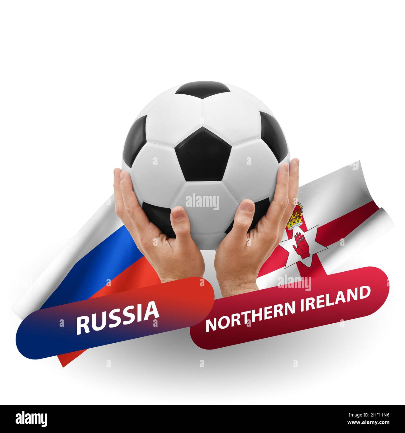 Partita di calcio, squadre nazionali russia vs Irlanda del Nord Foto Stock