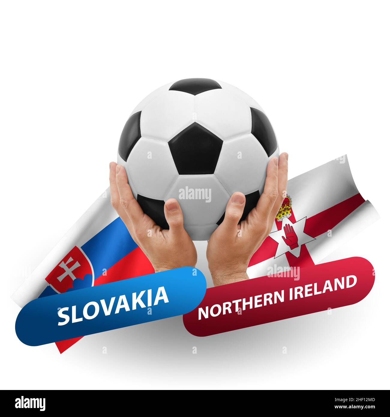 Partita di calcio, squadre nazionali slovacchia vs Irlanda del Nord Foto Stock