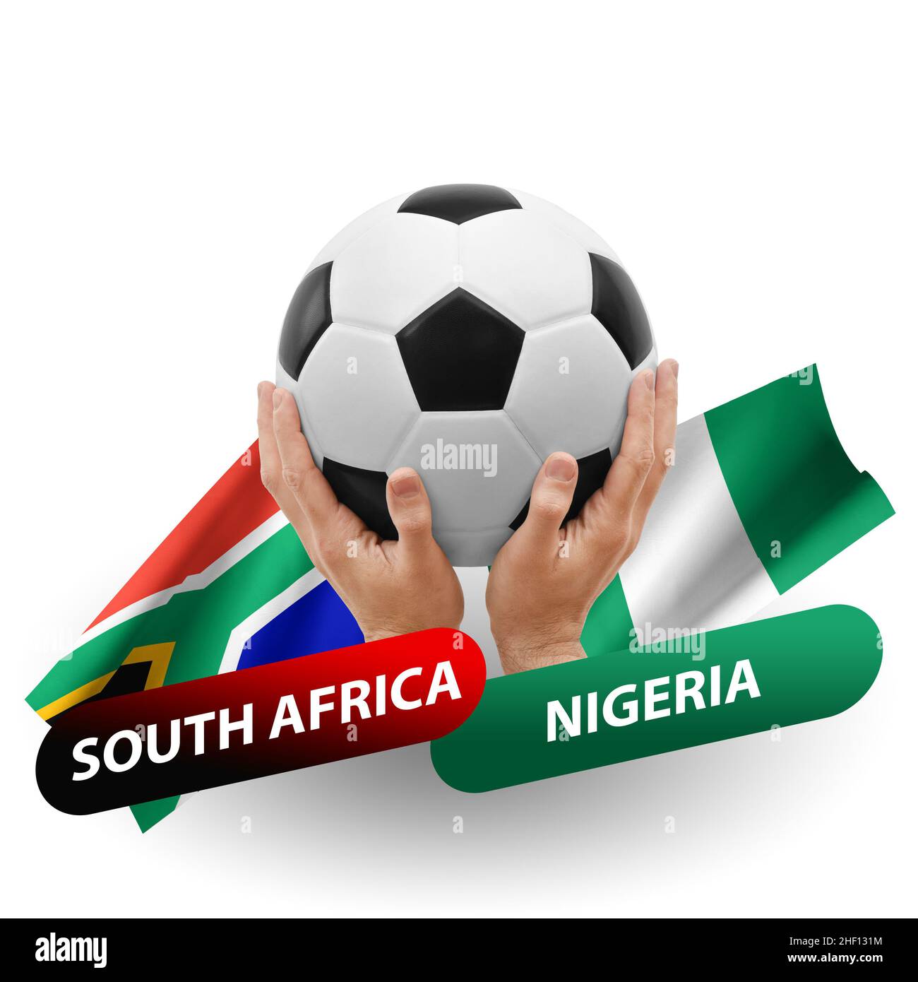 Partita di calcio, squadre nazionali Sud africa vs nigeria Foto Stock