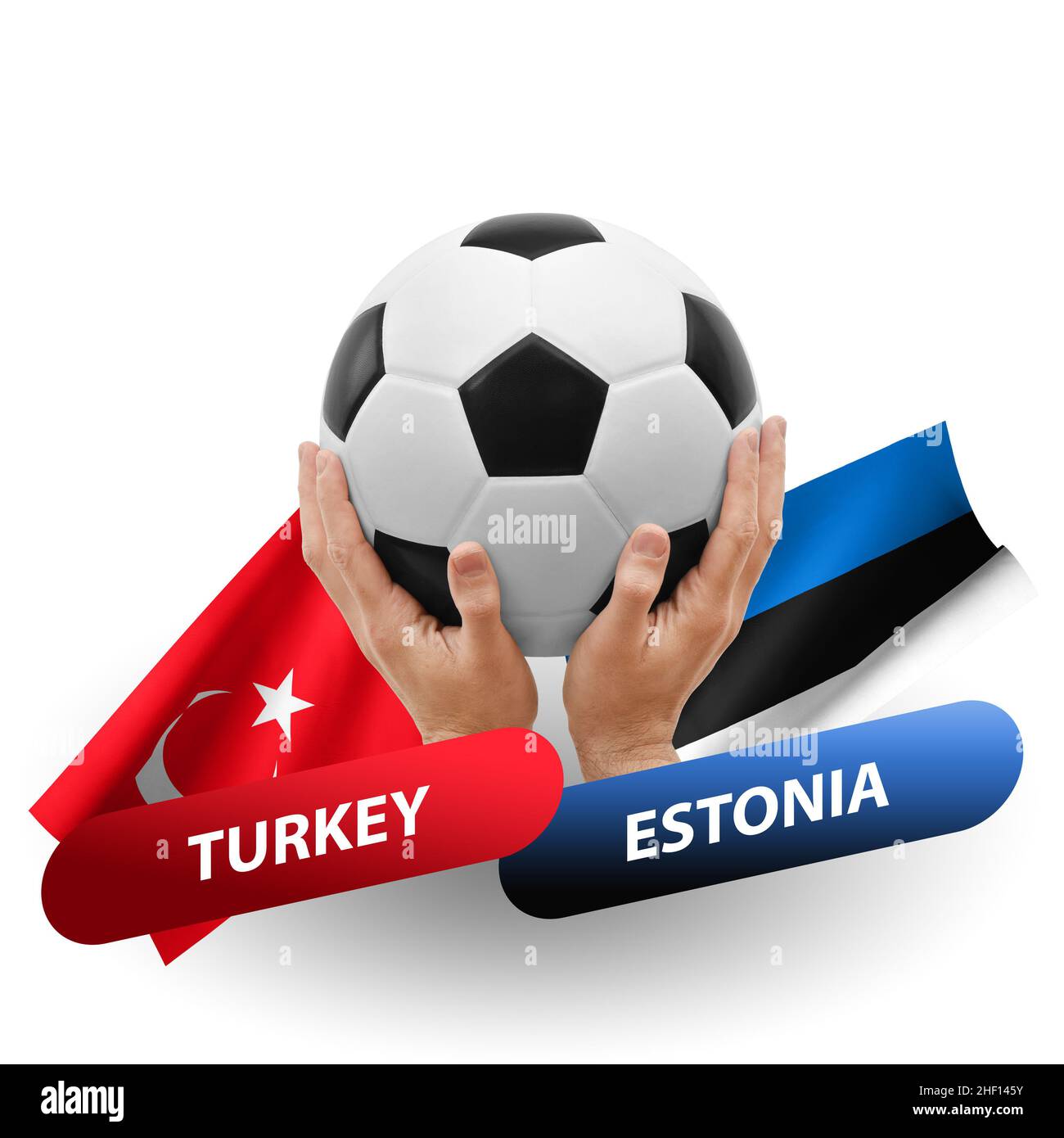 Partita di calcio, squadre nazionali turchia vs estonia Foto Stock