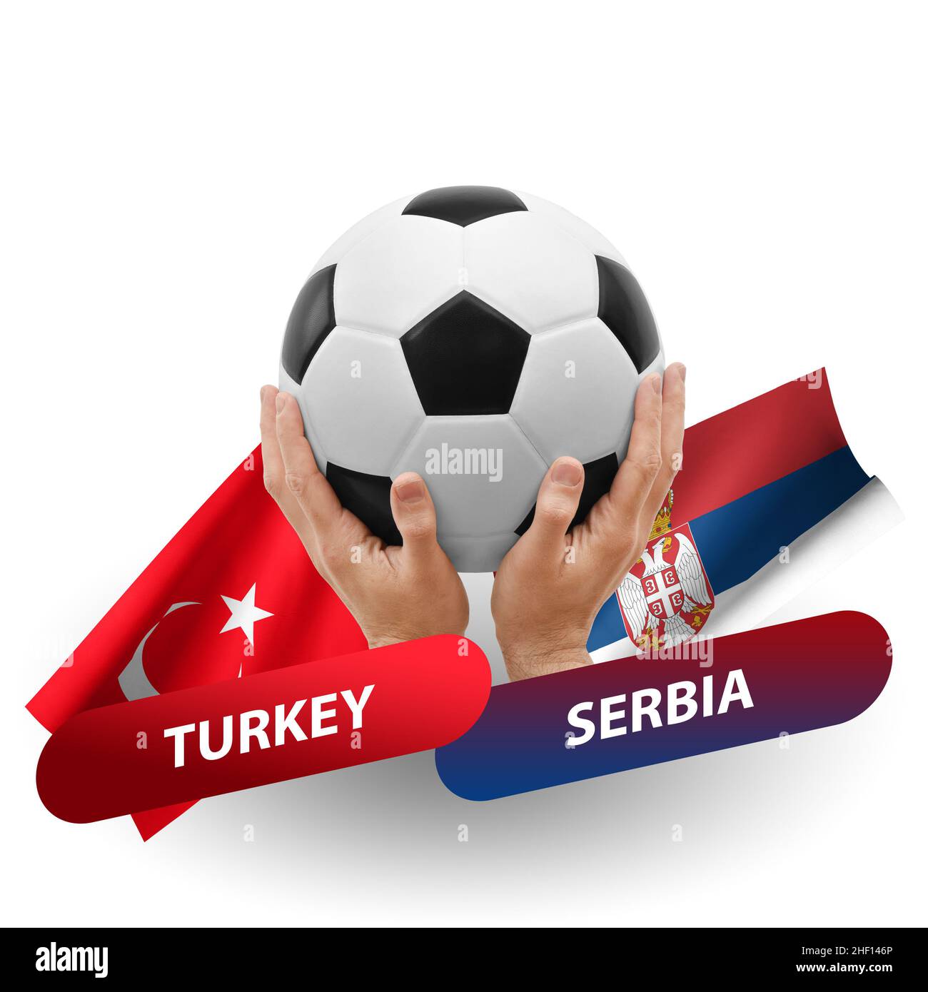 Partita di calcio, squadre nazionali turchia vs serbia Foto Stock