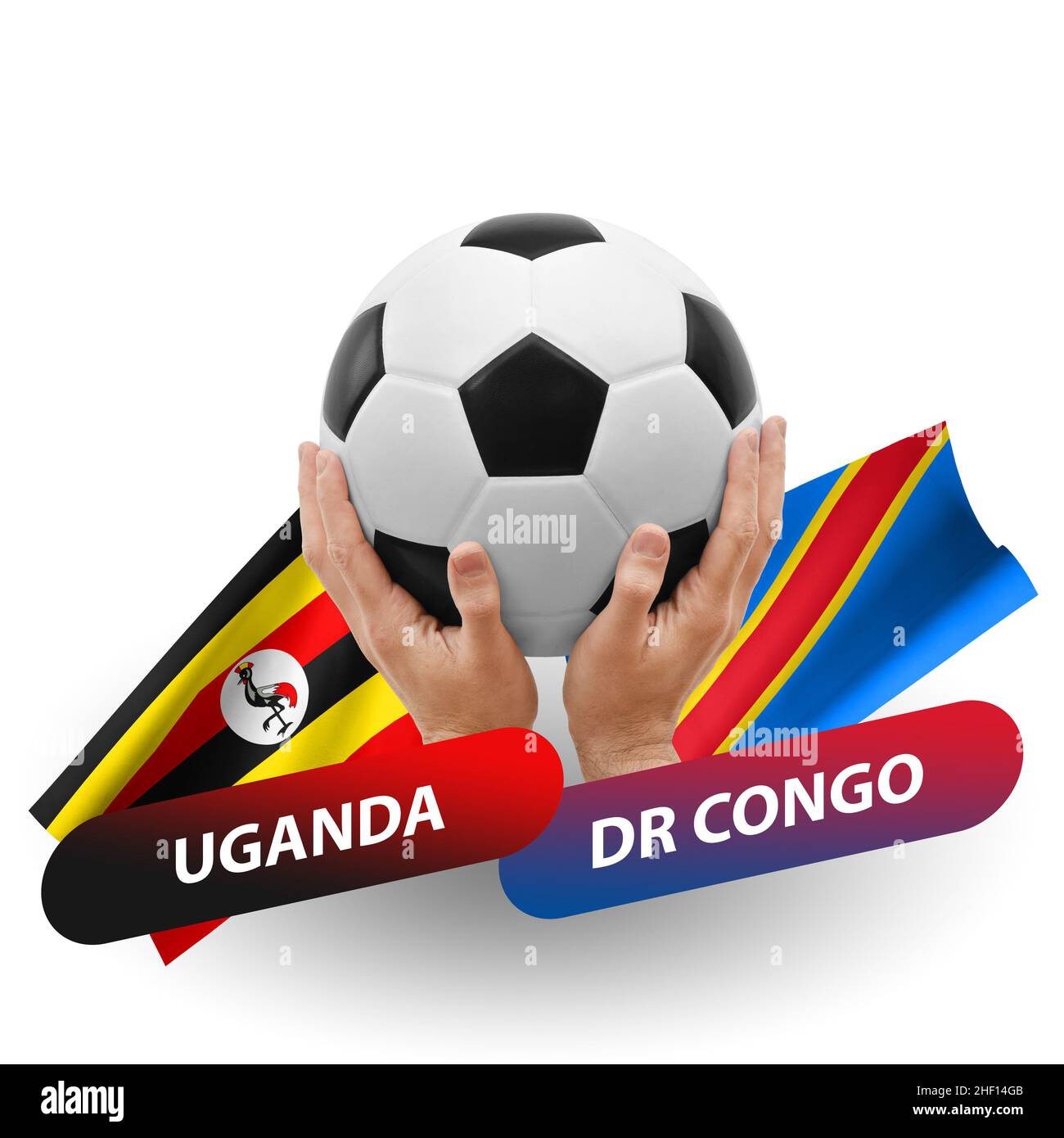Partita di calcio, squadre nazionali uganda vs congo rd Foto stock - Alamy