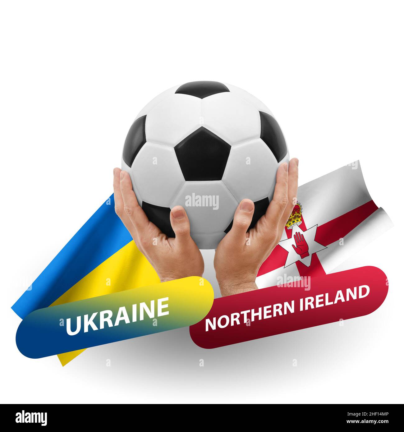 Partita di calcio, squadre nazionali ucraina vs Irlanda del Nord Foto Stock