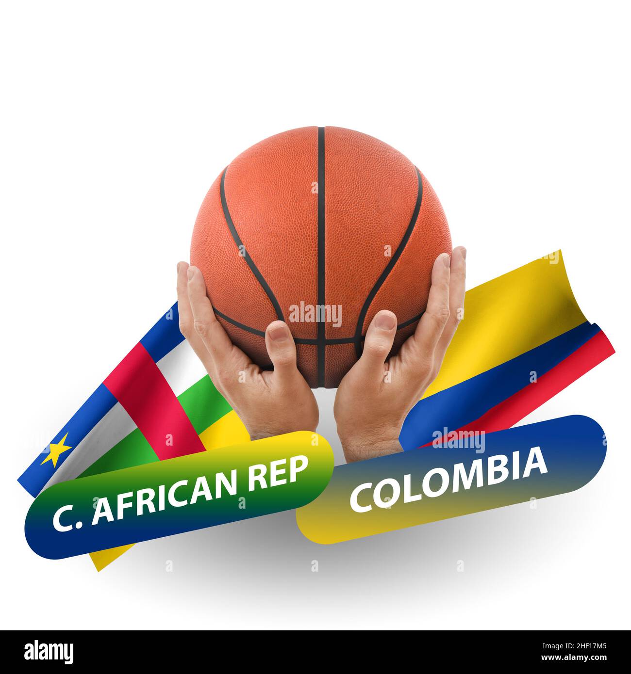 Partita di pallacanestro, squadre nazionali Repubblica centrafricana vs colombia Foto Stock