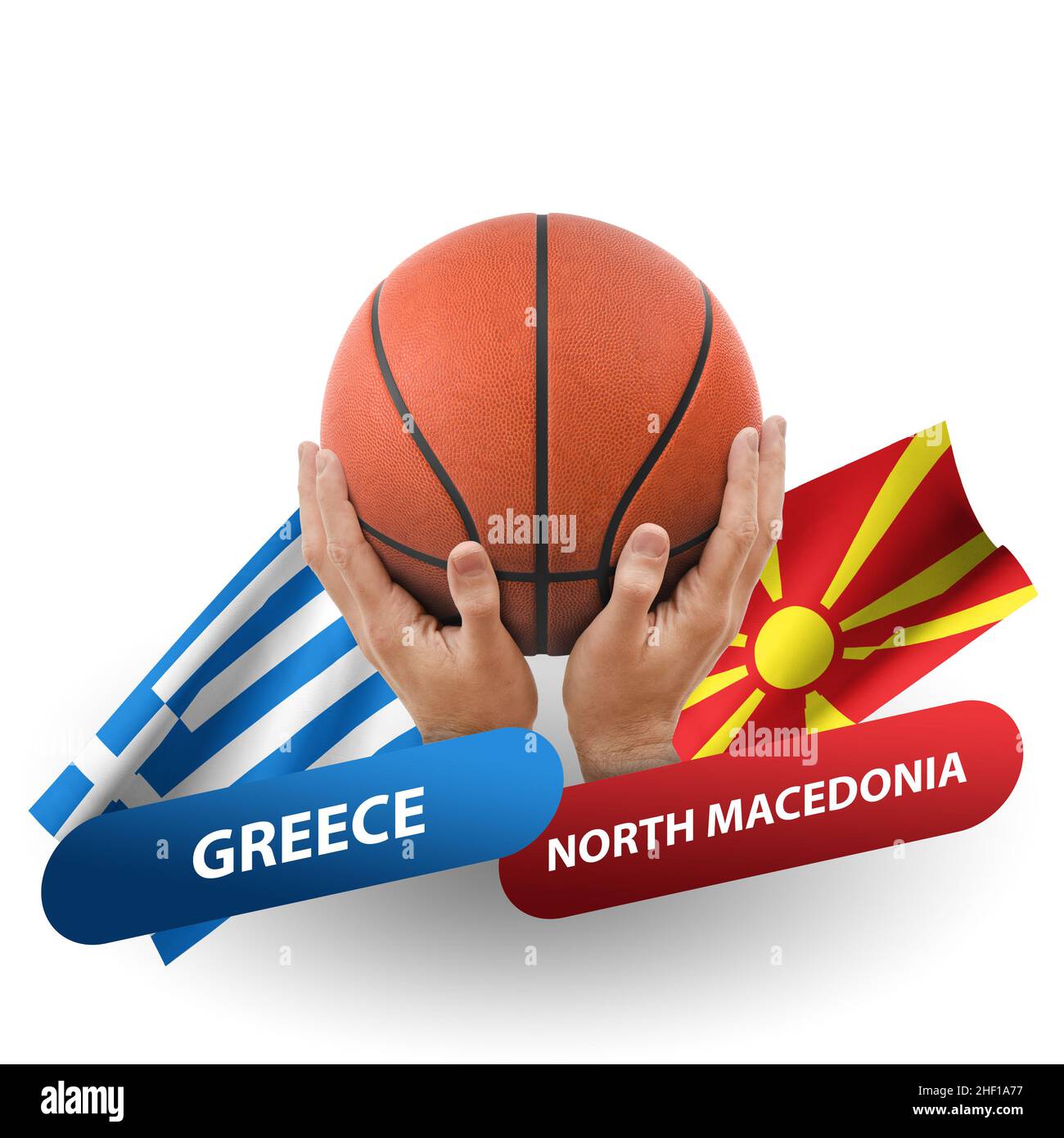 Partita di pallacanestro, nazionale Grecia vs nord macedonia Foto Stock